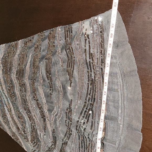 Oversized Sheer Sequin Hi Lo Racerback Flowy Evening Cocktail Tunic Top Size Lrg - Picture 7 of 12